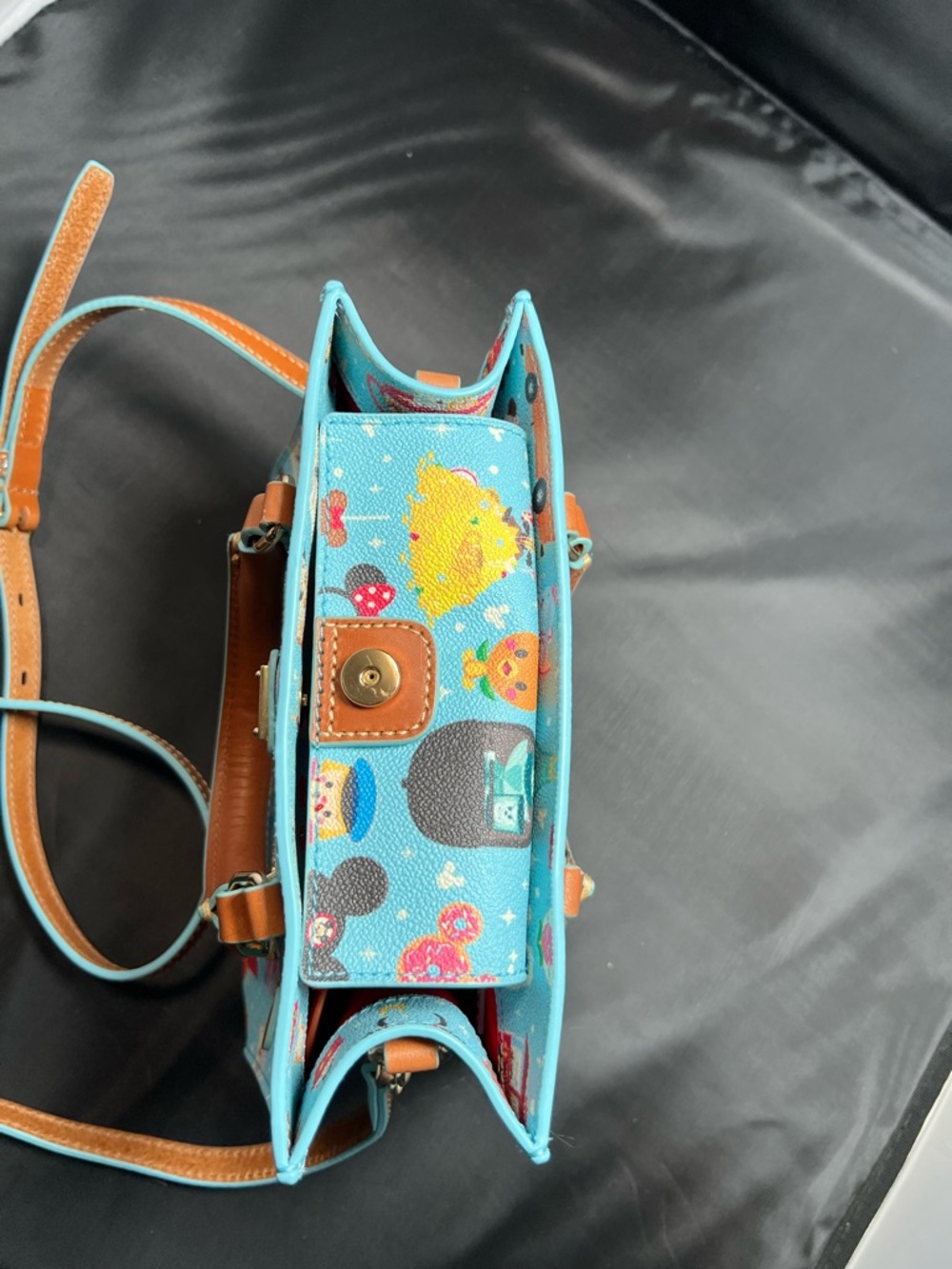 Disney Parks Dooney & Bourke Crossbody Bag Blue park icons Print - Picture 6 of 9
